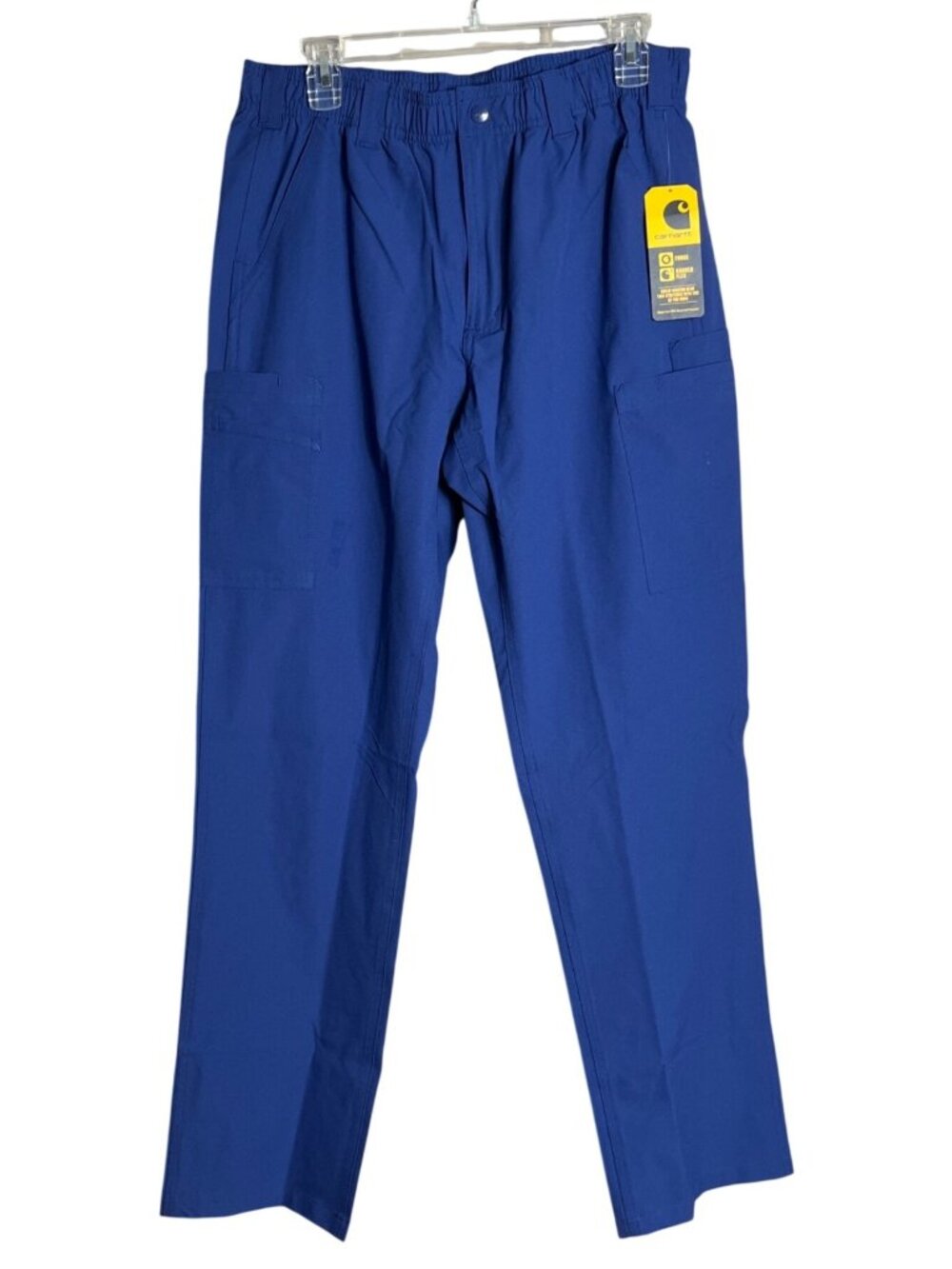 NWT Carhartt Men Scrubs Force Flex Straight Leg Stretch 9 Pocket Blue Pant Reg-M